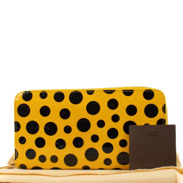 Louis Vuitton Yayoi Kusama Yellow Vernis Infinity Dots Zippy Wallet