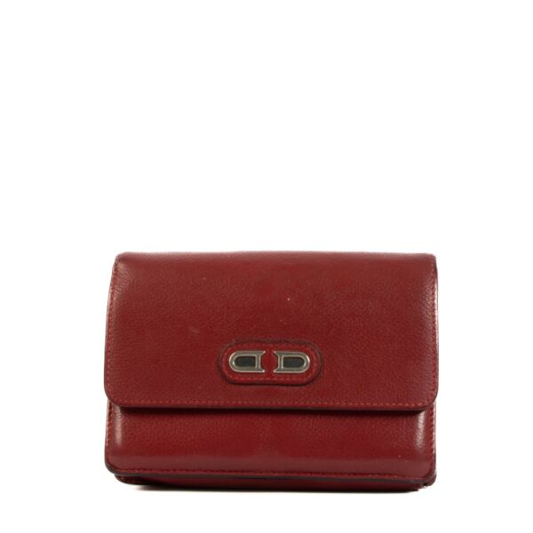 Delvaux Red Leather Vintage Card Holder Wallet