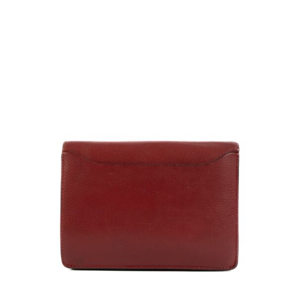 Delvaux Red Leather Vintage Card Holder Wallet