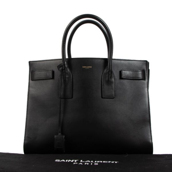 Saint Laurent Black Leather Sac De Jour Medium Tote Bag