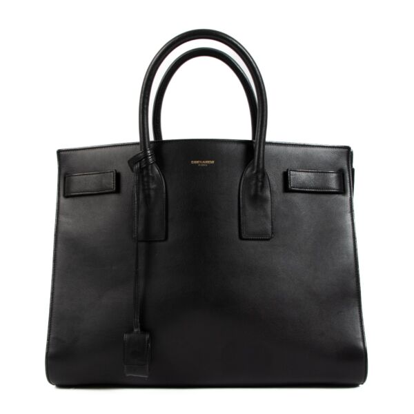 Saint Laurent Black Leather Sac De Jour Medium Tote Bag