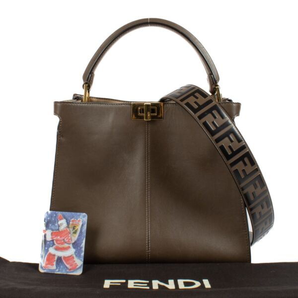 Fendi Brown Leather Peekaboo X-Lite Medium Bag