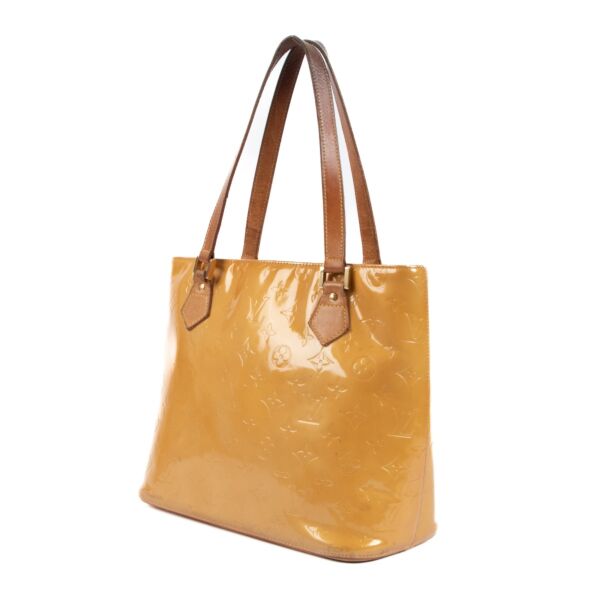 Louis Vuitton Beige Houston Monogram Vernis Tote Bag