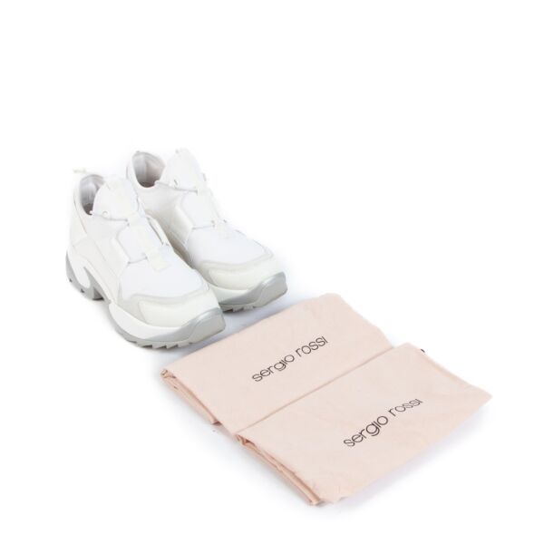 Sergio Rossi White Extreme Logo Sneakers - Size 36