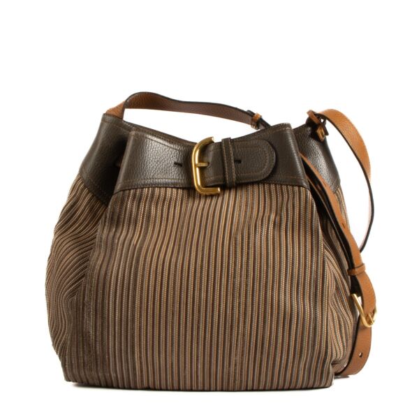 Delvaux Brown Toile de Cuir Bergerac Bag