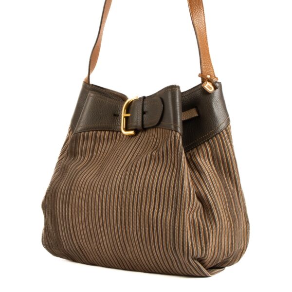 Delvaux Brown Toile de Cuir Bergerac Bag