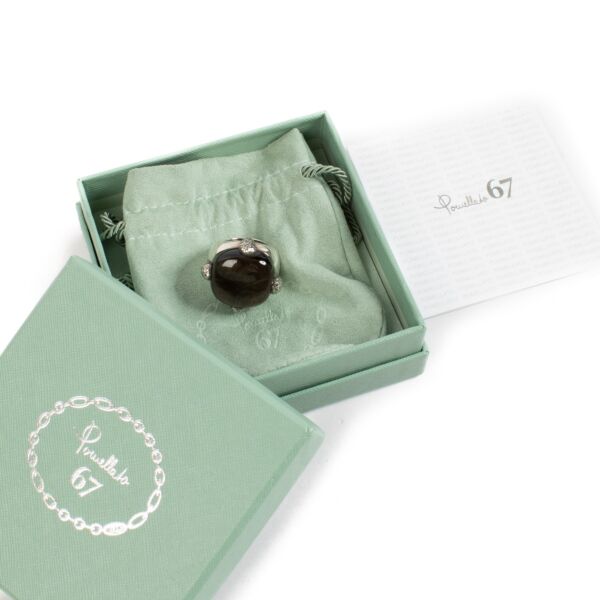 Pomellato 67 Smoky Quartz/Sterling Silver Griffes Ring - Size 55