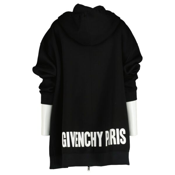 Givenchy Black Neoprene Logo Oversized Zip-Up Hoodie - Size FR36