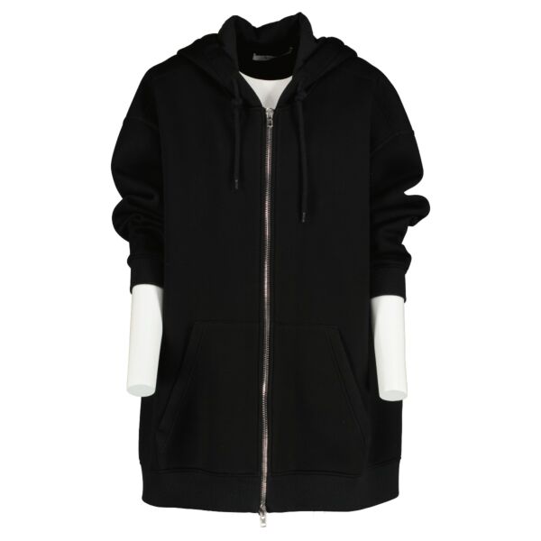 Givenchy Black Neoprene Logo Oversized Zip-Up Hoodie