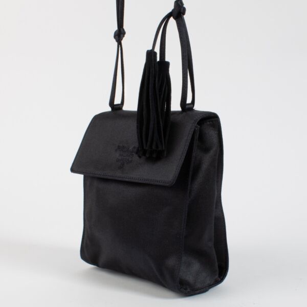 Prada Black Satin Tassel Crossbody Bag