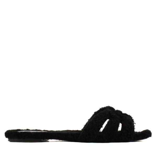 Saint Laurent Black Tribute Slides - Size 38 1/2