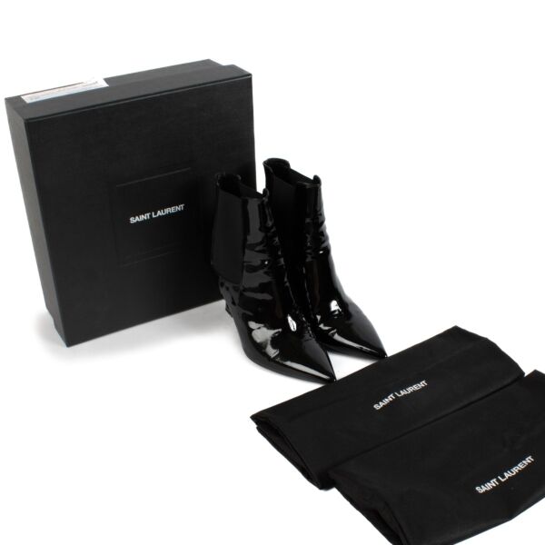 Saint Laurent Black Patent Opyum YSL Boots - Size 39,5