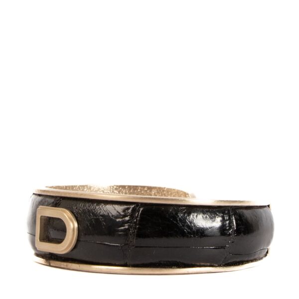 Delvaux Black Crocodile Bangle Bracelet