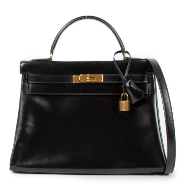 Hermès Vintage Kelly 32 Black Box GHW