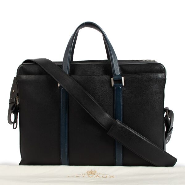 Delvaux President Black Sellier Bicolore Briefcase