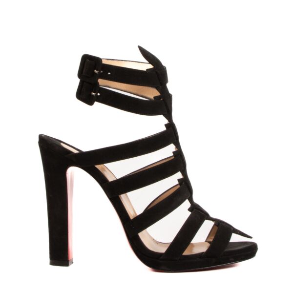 Christian Louboutin Neronna Sude Caged Sandals - Size 39.5