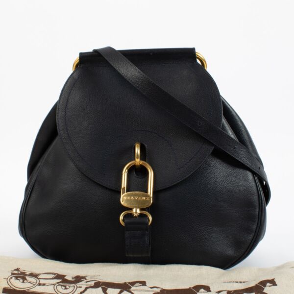 Delvaux Blue Leather Cerceau GM
