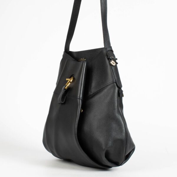 Delvaux Navy Blue Leather Faust Shoulder bag