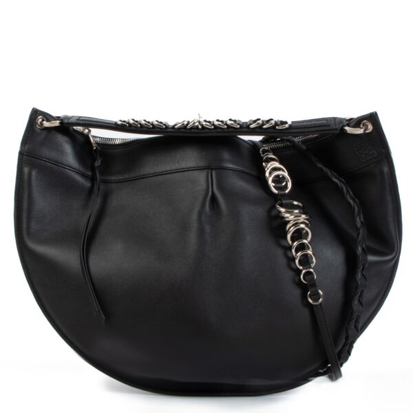 Loewe Fortune Black Leather Hobo Bag