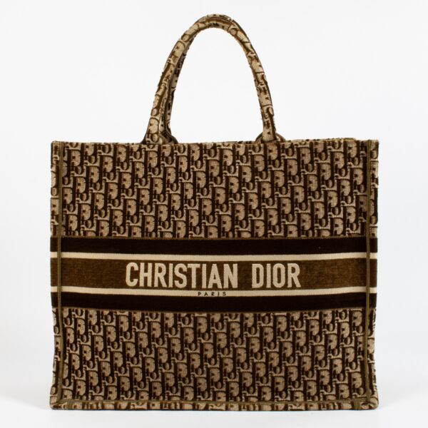 Christian Dior Brown Velvet Large Book Tote