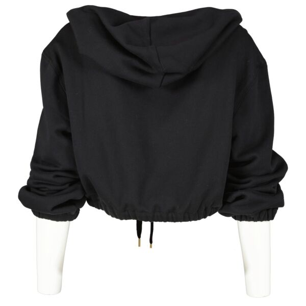 Versace Black Logo Embellished Cropped Hoodie - Size S