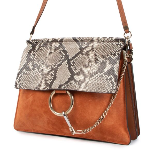 Chloé Python & Calfskin Faye Shoulder Bag