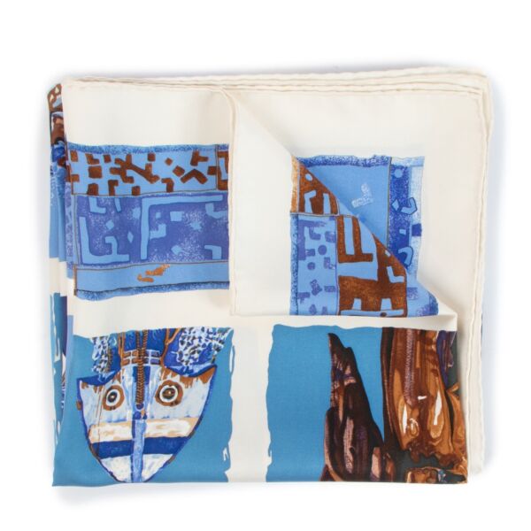 Hermès White Silk Persona Scarf