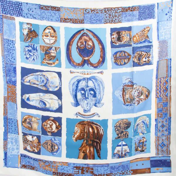 Hermès White Silk Persona Scarf