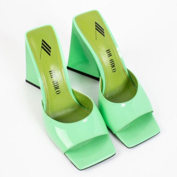The Attico Green Patent Leather Devon Sandals - Size 38