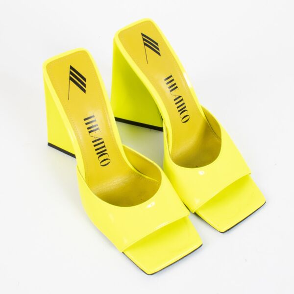 The Attico Yellow Patent Leather Devon Sandals - Size 39