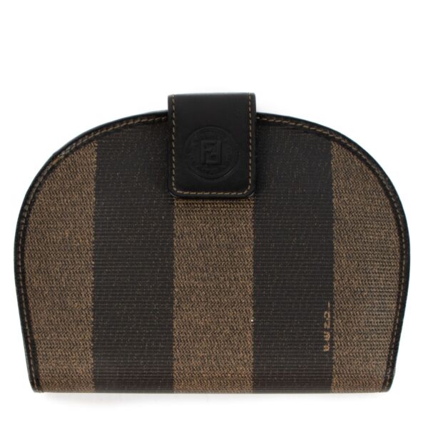 Fendi Brown Pequin Stripe Vintage Wallet