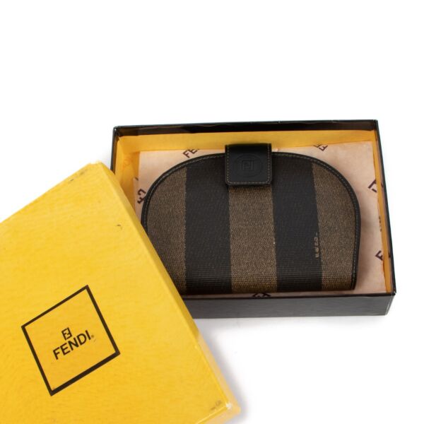 Fendi Brown Pequin Stripe Vintage Wallet