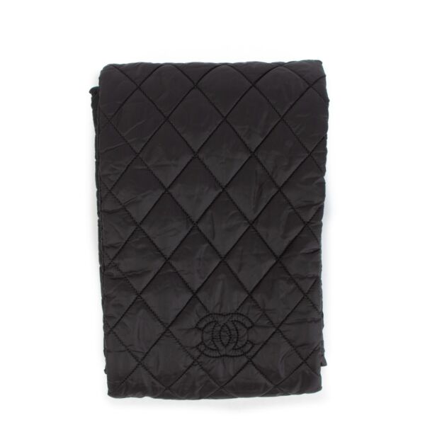 Buy an authentic Chanel Black Nylon Quilted CC Scarf on LabelLov.com