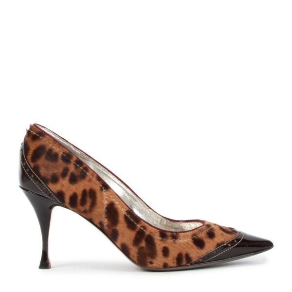 Dolce & Gabbana Leopard Print Pony Hair Heels - Size 39