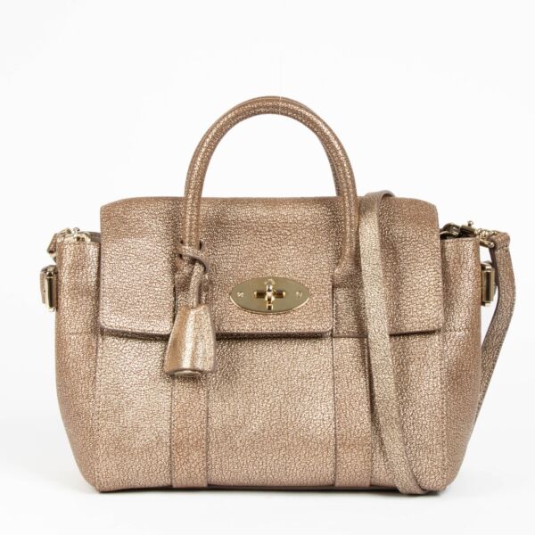shop 100% authentic second hand Mulberry Gold Leather Mini Bayswater Bag on Labellov.com