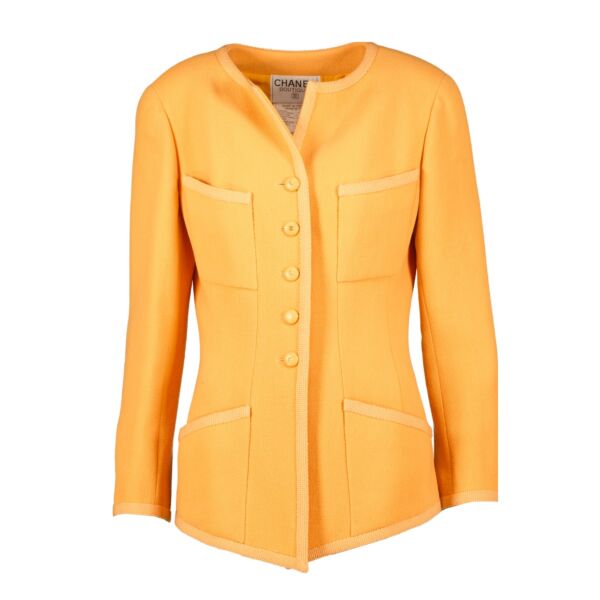 Chanel Colletion 28 Vintage Orange Wool Jacket