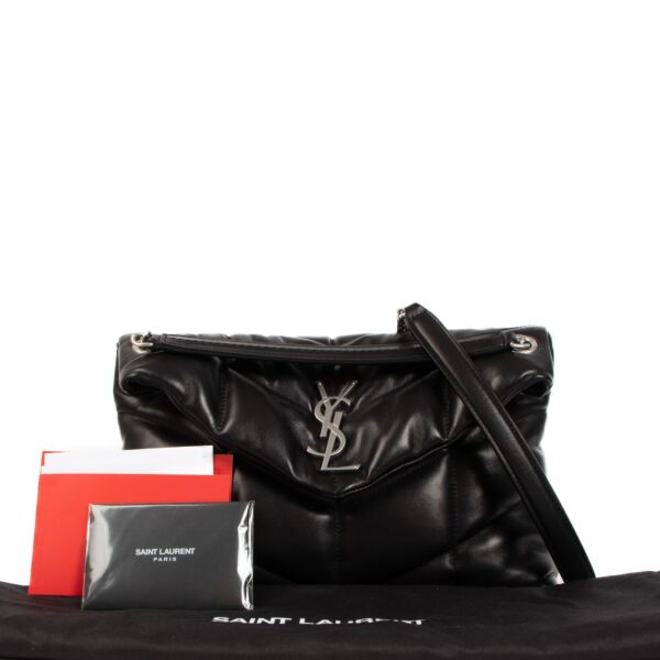 Saint Laurent Black Quilted Lambskin Puffer Small Chain Bag