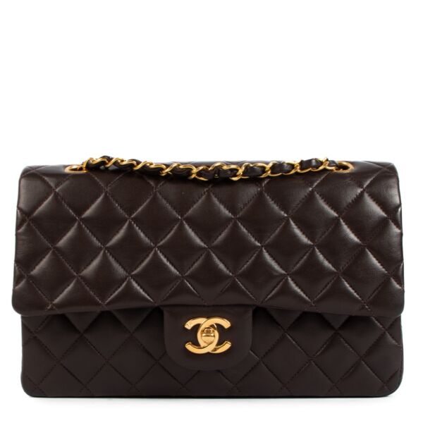 shop authentic second hand Chanel Brown Lambskin Classic Flap Bag on Labellov.com