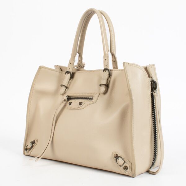 Balenciaga Beige Zip Around Papier A6 Bag