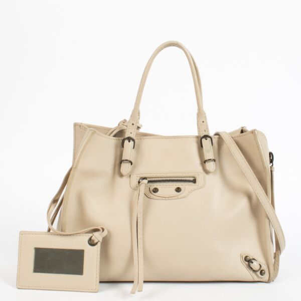 Shop the authentic Balenciaga Beige Mini Papier A4 Bag second hand on Labellov.com
