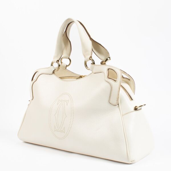 Cartier White Marcello Top Handle Bag