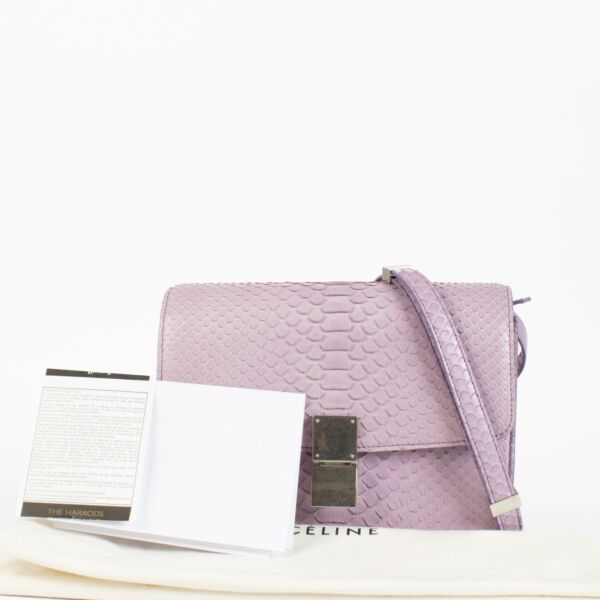 Celine Lilac Python Medium Classic Bag