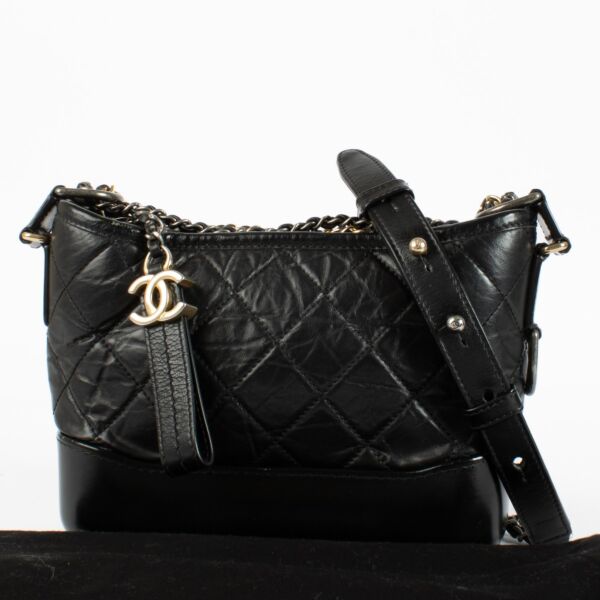 Chanel Black Quilted Leather Small Gabrielle Hobo Bag