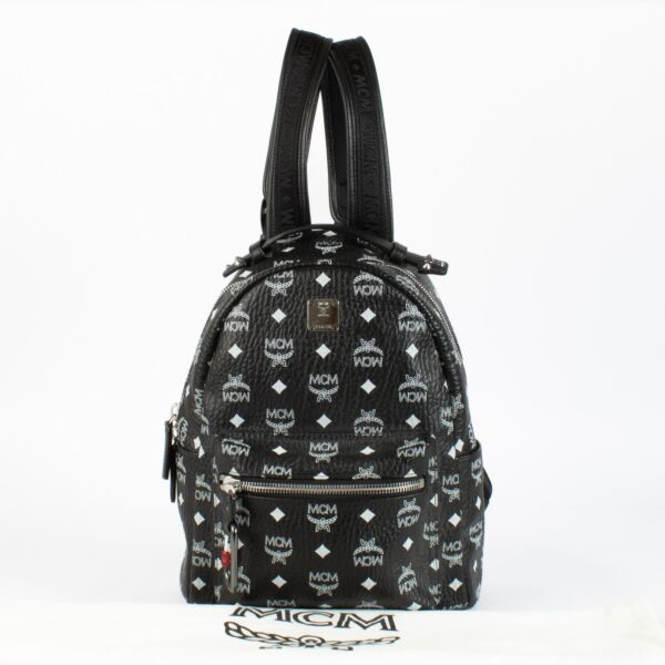 MCM Black Monogram Backpack