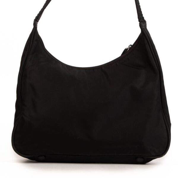 Shop safe online at Labellov in Antwerp, Brussels and Knokke this 100% authentic second hand Prada Black Nylon Shoulder Bag