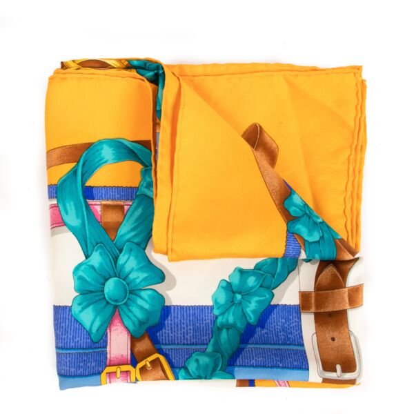 Hermès Yellow Grand Manège Silk Scarf