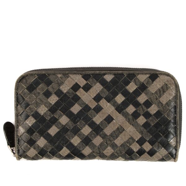 Shop 100% authentic second-hand Bottega Veneta Grey Intrecciato Leather Continental Wallet on Labellov.com