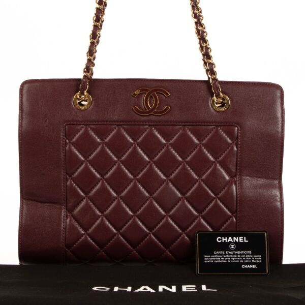 Chanel Burgundy Quilted Leather Shopper Shoulder Bag