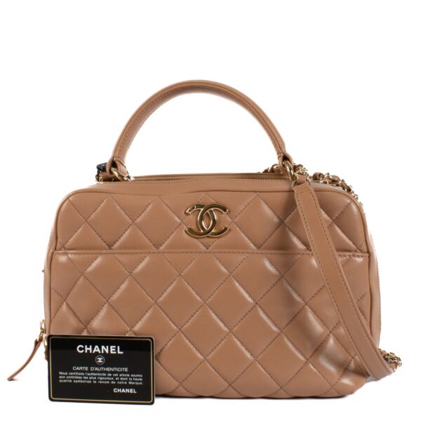 Chanel Vieux Rose Metal Bar Bowling Bag