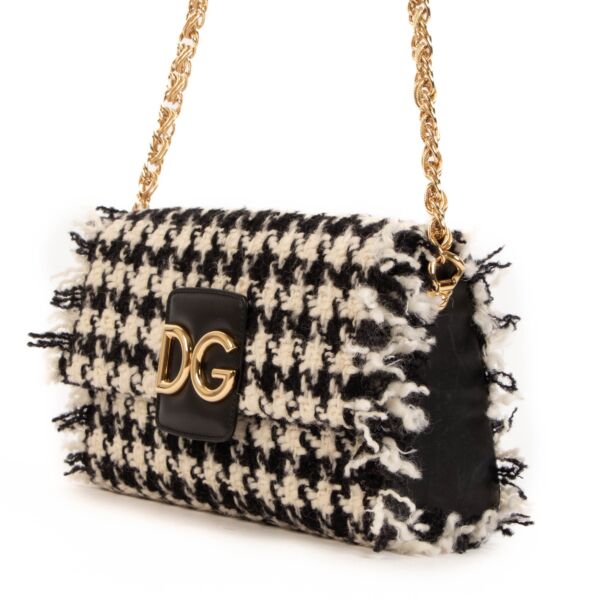 Dolce & Gabbana Black and White Tweed Crossbody